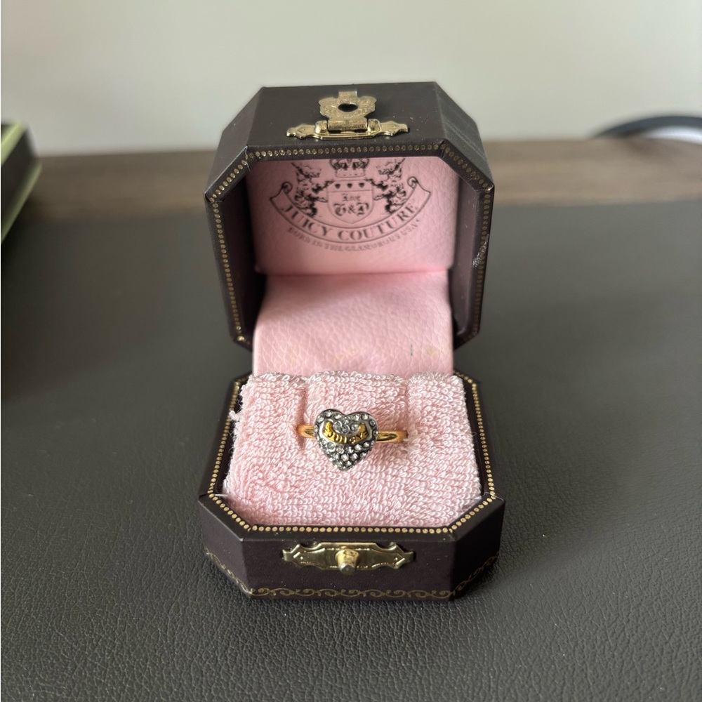 Juicy Couture Gold Band with Silver Heart Ring